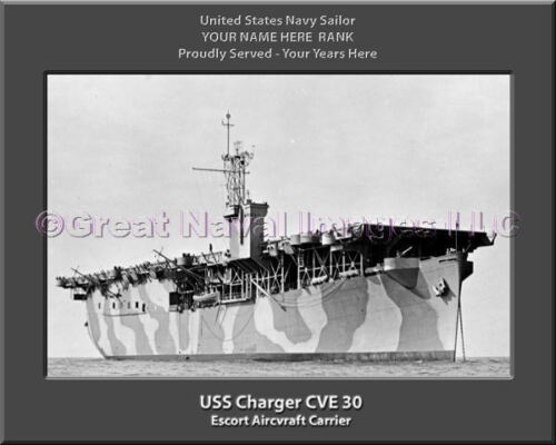 USS Charger CVE 30 Personalized Photo on Canvas