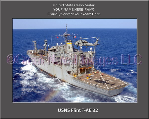 USNS Flint T-AE 32 Personalized ship Photo