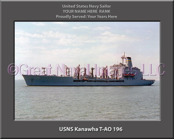 USNS Kanawha T-AO 196 Personalized Navy Ship Photo