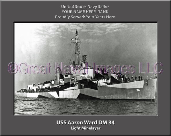 USS Aaron Ward DM 34 Personalized Photo on Canvas