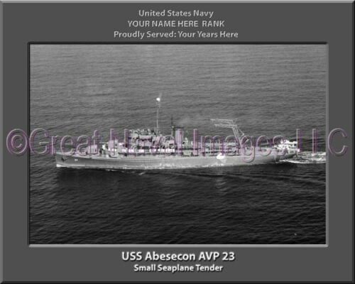 USS Abesecon AVP 23 Personalized ship Photo