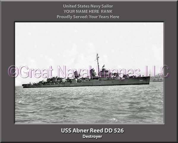 USS Abner Reed DD 526 Personalized Photo on Canvas