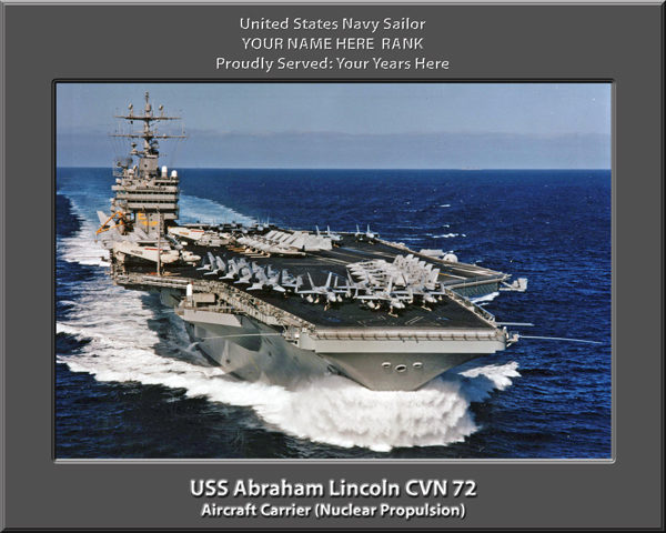 USS Abraham Lincoln CVN 7 Personalized Photo on Canvas2