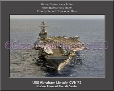 USS Abraham Lincoln CVN 72 Personalized Photo on Canvas