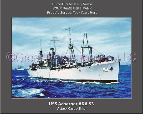 USS Achernar AKA 53 Personalized ship Photo