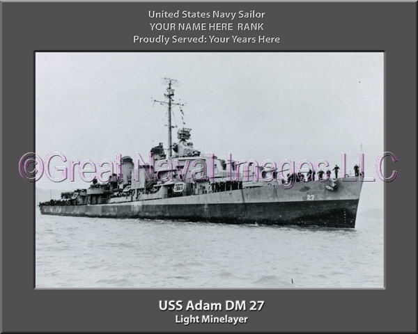 USS Adam DM 27 Personalized Photo on Canvas