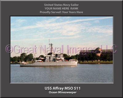 USS Affray MSO 511 Personalized and Printed on Canvas