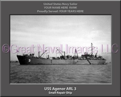 USS Agenor ARL 3 Personalized Navy Ship Photo