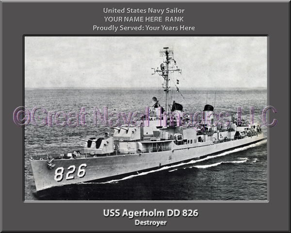 USS Agerholm DD 826 Personalized Photo on Canvas
