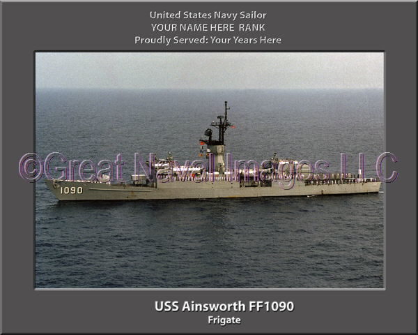 USS Ainsworth FF 1090 Personalized Ship Photo on Canvas