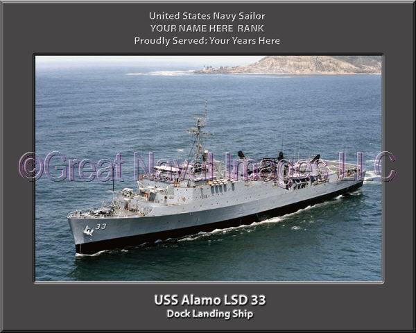 USS Alamo LSD 33 Personalized Navy Ship Photo
