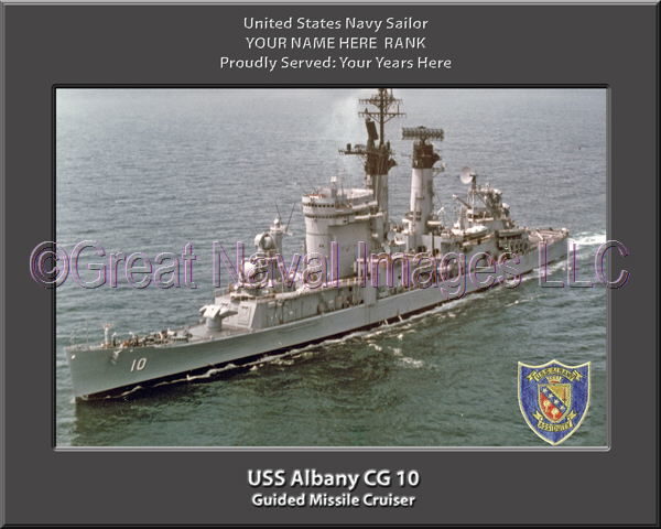 USS Albany CG 10 Personalized Navy Ship Photo Printed on Canvas