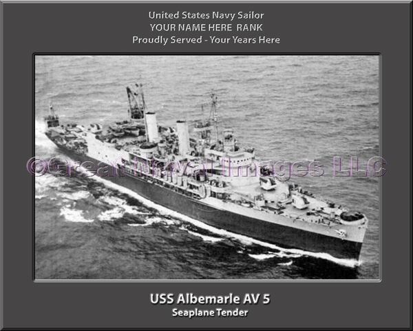 USS Albemarle AV 5 Personalized ship Photo