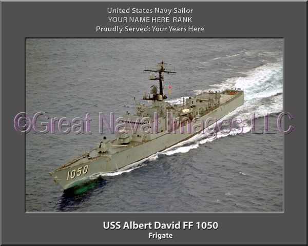 USS Albert David FF 1050 Personalized Ship Photo on Canvas