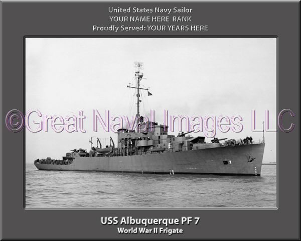 USS Albuquerque PF 7 Personalized Navy Ship Photo