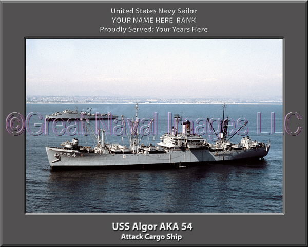 USS Algor AKA 54 Personalized ship Photo