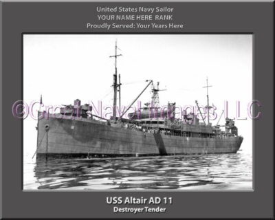USS Altair AD 11 Personalized ship Photo