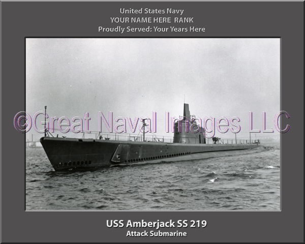 USS Amberjack SS 219 Personalized Photo on Canvas