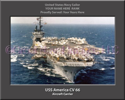 USS America CV 66 Personalized Photo on Canvas