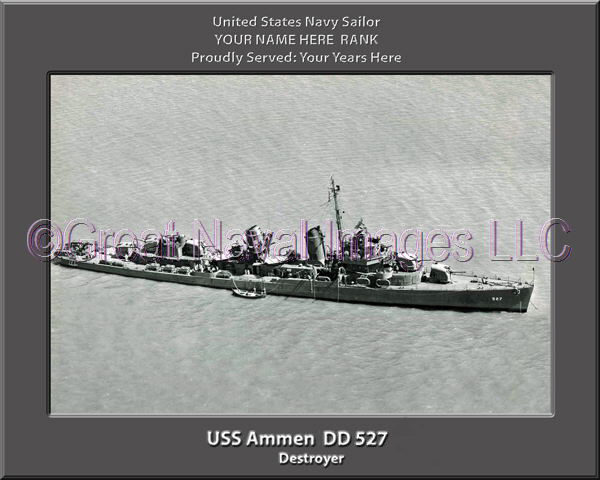 USS Ammen DD 527 Personalized Photo on Canvas