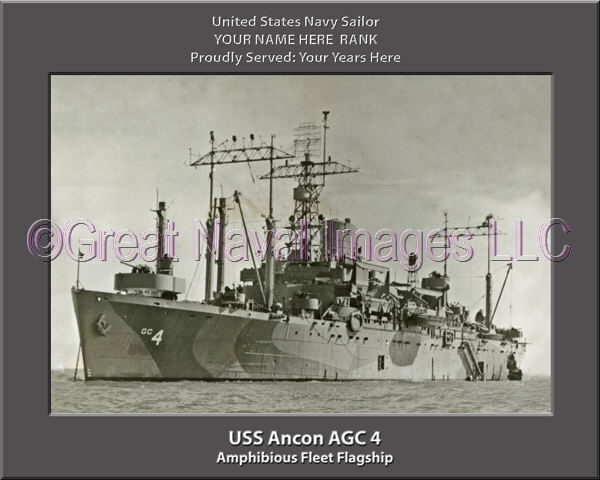 USS Ancon AGC 4 Personalized Navy Ship Photo