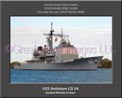 USS Antietam CG 54 Personalized Navy Ship Photo Printed on Canvas