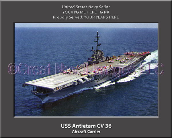USS Antietam CV 36 Personalized Photo on Canvas