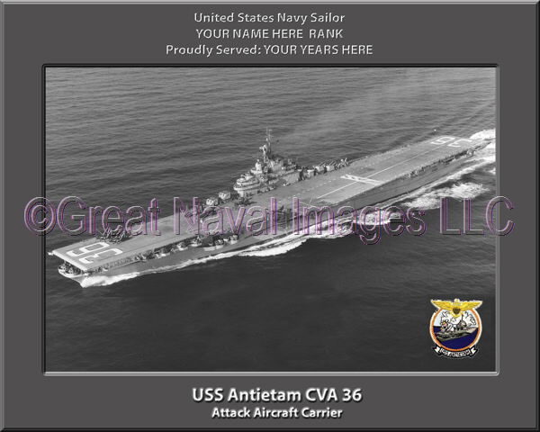 USS Antietam CVA 36 Personalized Photo on Canvas