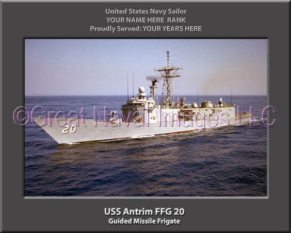 USS Antrim FFG 20 Personalized Ship Photo on Canvas