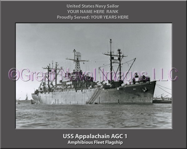 USS Appalachian AGC 1 Personalized Navy Ship Photo