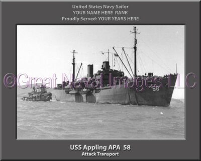USS Appling APA 58 Personalized Navy Ship Photo