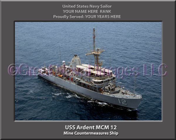 USS Ardent MCM 12 Personalized and Printed on Canvas