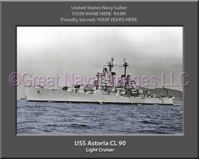 USS Astoria CL 90 Personalized Navy Ship Photo Printed on Canvas