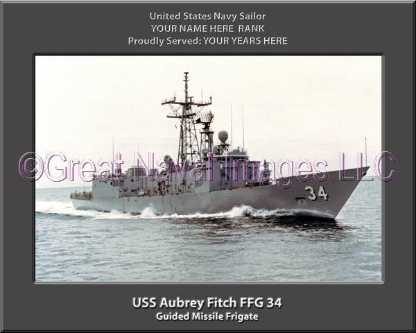 USS Aubrey Fitch FFG 34 Personalized Ship Photo on Canvas