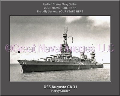 USS Augusta CA 31 Personalized Navy Ship Photo Printed on Canvas