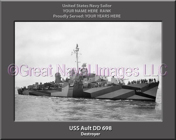 USS Ault DD 698 Personalized ship Photo