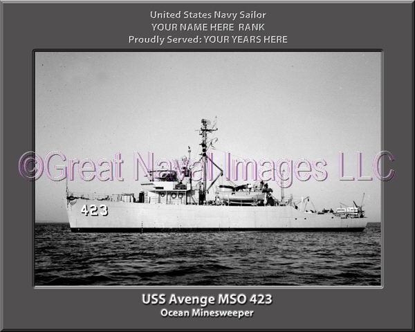 USS Avenge MSO 423 Personalized and Printed on Canvas
