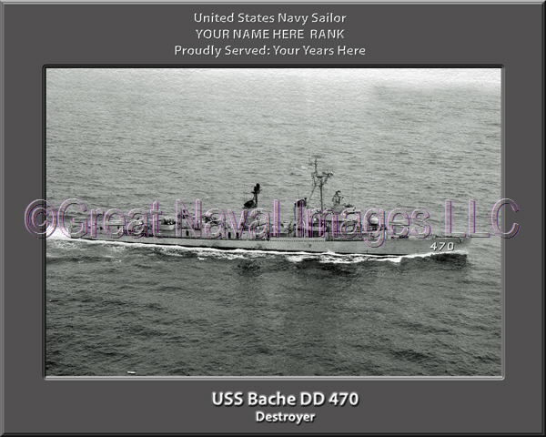 USS Bache DD 470 Personalized ship Photo
