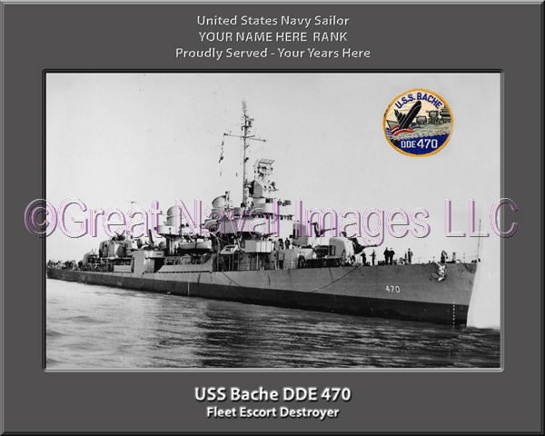 USS Bache DDE 470 Personalized ship Photo