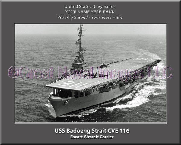 USS Badoeng Strait CVE 116 Personalized Photo on Canvas