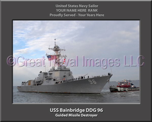 USS Bainbridge DDG 96 Personalized ship Photo