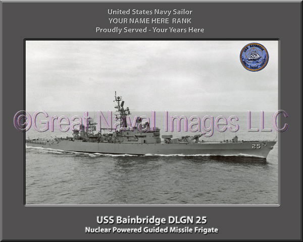 USS Bainbridge DLGN 25 Personalized Ship Photo on Canvas