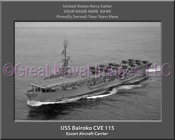 USS Bairoko CVE 115 Personalized Photo on Canvas
