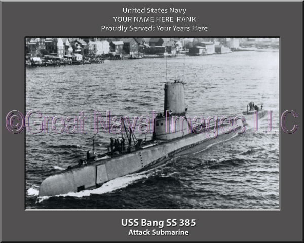 USS Bang SS 385 Personalized Photo on Canvas