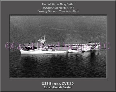 USS Barnes CVE 20 Personalized Photo on Canvas