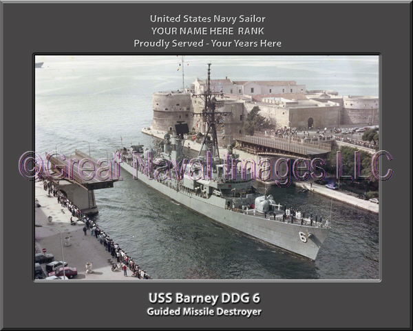 USS Barney DDG 6 Personalized ship Photo