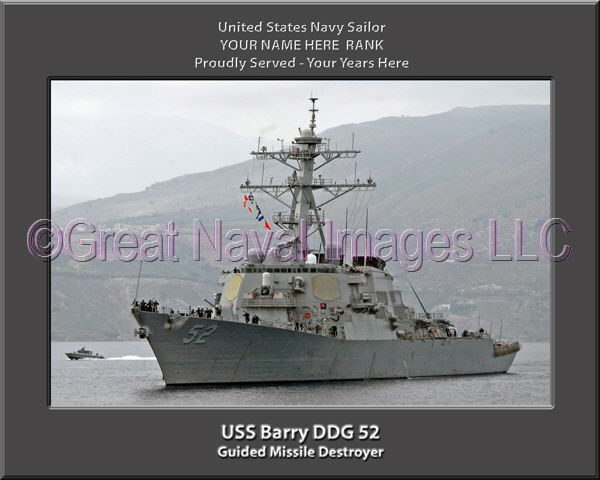 USS Barry DDG 52 Personalized ship Photo