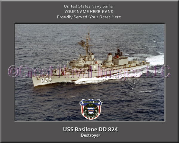 USS Basilone DD 824 Personalized ship Photo