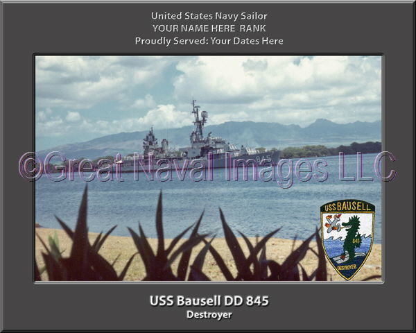 USS Bausell DD 845 Personalized ship Photo
