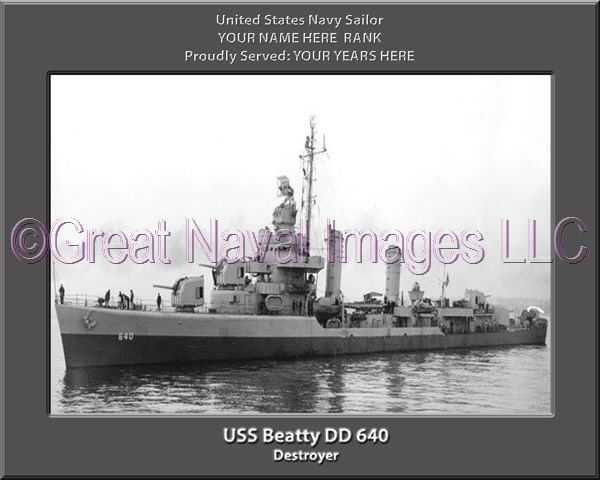 USS Beatty DD 640 Personalized Navy Ship Photo